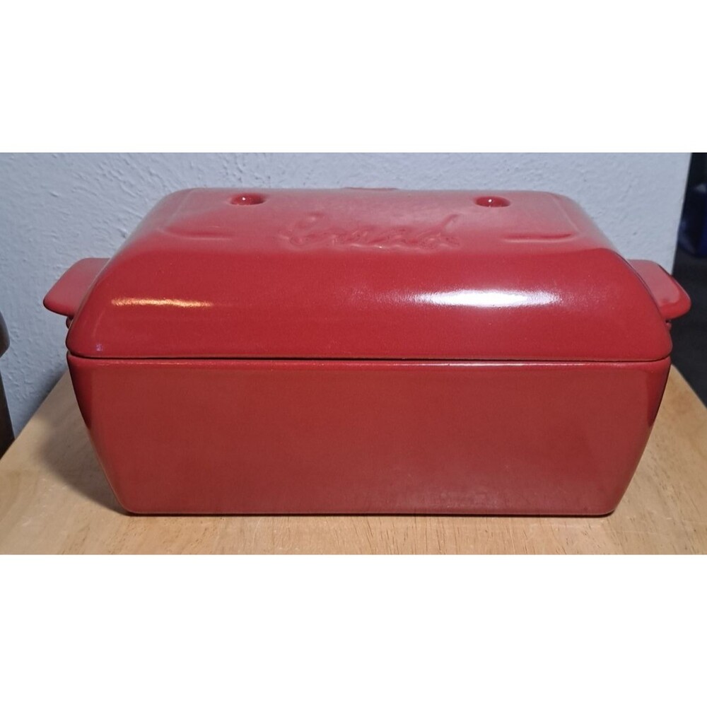 Emile Henry Bread Loaf Baker, 9.4" Red Burgundy Made In France